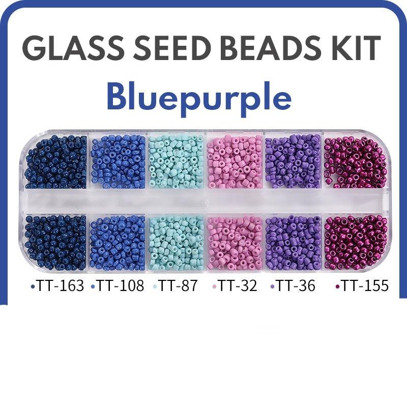 2mm /3mm Small Glass Seed Beads kit Colorful Mix Beads for Bracelets Jewelry Making Crafts Tiny Round Glass Beads Jewelry Kit