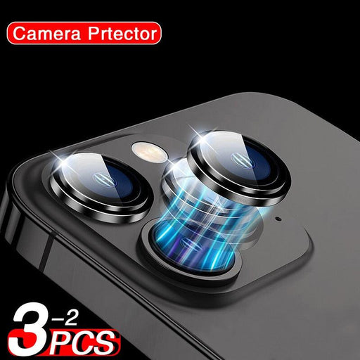 Full Cover Frame Glass Camera Lens Protector For iPhone 14 Plus Lens Glass For iPhone 11 12 13 Pro Max Mini Premium Tempered Glass Film Aluminum Alloy Lens Ring Cover Camera Protector