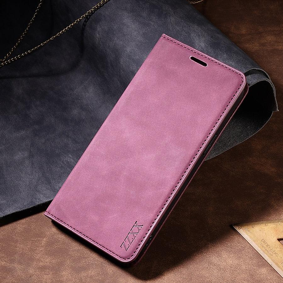 Wallet Skin Friendly Magnetic Flip With Card Slot Leather Case For iPhone 14 Pro Max 13 12 11 SE X XR XS Max Popular PU Leather Impact Resistant Built-In Magnet Card Holder Pockets Stand Function