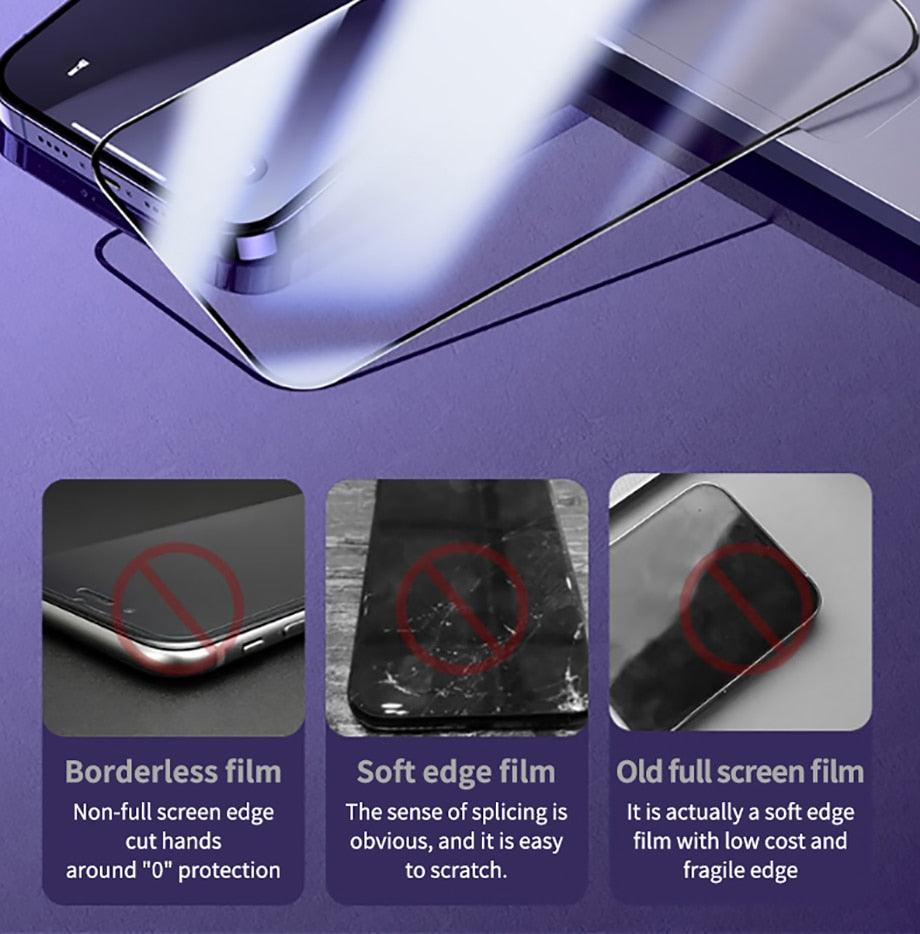 40D High Quality Full Cover Screen Protector For iPhone 14 13 12 11 PRO MAX Tempered Glass For Iphone XS XR X14 13 12 Mini Plus  Tempered Glass Screen Protector Compatible For iPhone