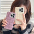 Fashion Fur Winter Warm Plush Square Lattice Solid Color Phone Case For iPhone 14 13 12 11 Pro Max Plus Fluffy Back Cover Case Silicon Soft Fluffy Furry Shockproof Protective Phone Case for iPhone