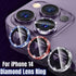 Bling Glitter 9h Hardness Drop-proof Metal Individual Ring Protector For Iphone 14 Pro Max Diamond Metal Camera Protector On For Iphone 14 Plus 14pro Max 14 Pro Camera Protector 3pcs/set Lens Glass