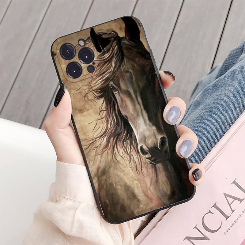 Animal Steed Horse Phone Case For Iphone 14 11 12 13 Mini Pro Xs Max Cover 6 7 8 Plus X Xr Se 2020 Cool Animal Horse Case For Iphone