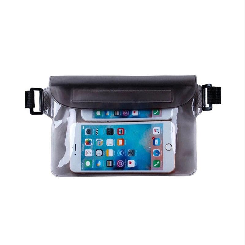 Waterproof Waist Bag Screen Touchable Phone Bag With Adjustable Belt 3 Layers High Waterproof Sealing Swimming Bag Large Size Transparent Underwater Protection Bag For iPhone Mobile Phone Pouch