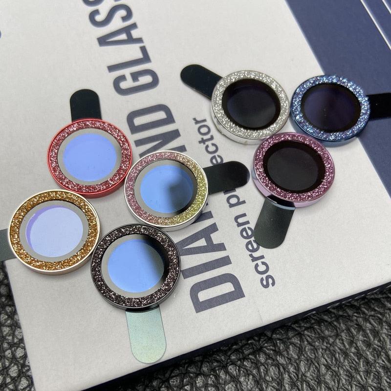 Bling Diamond Camera Lens Protector For iPhone 14 13 12 11 Pro Max Metal Ring Lens Glass Glitter Protective Cap iPhone 13 mini Camera Lens Protector Sparkle Diamond Ring Metal Alloy HD Glass for iPhone