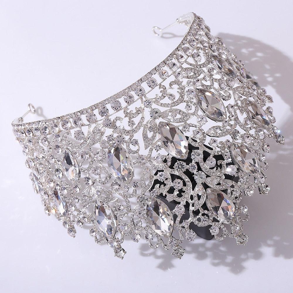 Luxury Big Forest Crystal Rhinestone Crown Wedding Tiara Bridal Hair Accessories Crown Party Wedding Headwear Gift  Crown With Comb For Women And Girls Silver Headband Rhinestones Bridal Wedding Crown