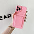 White Luxury Card Holder Phone Case for iPhone 13 12 Pro Wallet Soft Back Cover Shockproof  Cute Protective Case for iPhone Cute Case With Card Holder