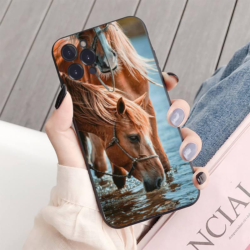 Animal Steed Horse Phone Case For Iphone 14 11 12 13 Mini Pro Xs Max Cover 6 7 8 Plus X Xr Se 2020 Cool Animal Horse Case For Iphone