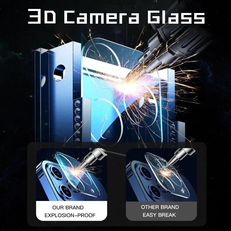 3D HD Back Camera Lens For iPhone 14 Pro Max Plus 13 12 11 Mini Protective Glass Screen Protector On IPhone 14Pro 13Pro 9H Tempered Glass Not Affect Night Shot Camera Lens Protector For iPhone