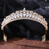 New Gold Color Crown Hair Accessories Luxury Crystal Tiara For Women Wedding Headdress Bridal Hair Jewelry Crystal Crown Pageant Bridal Wedding Hair Jewelry Accessories