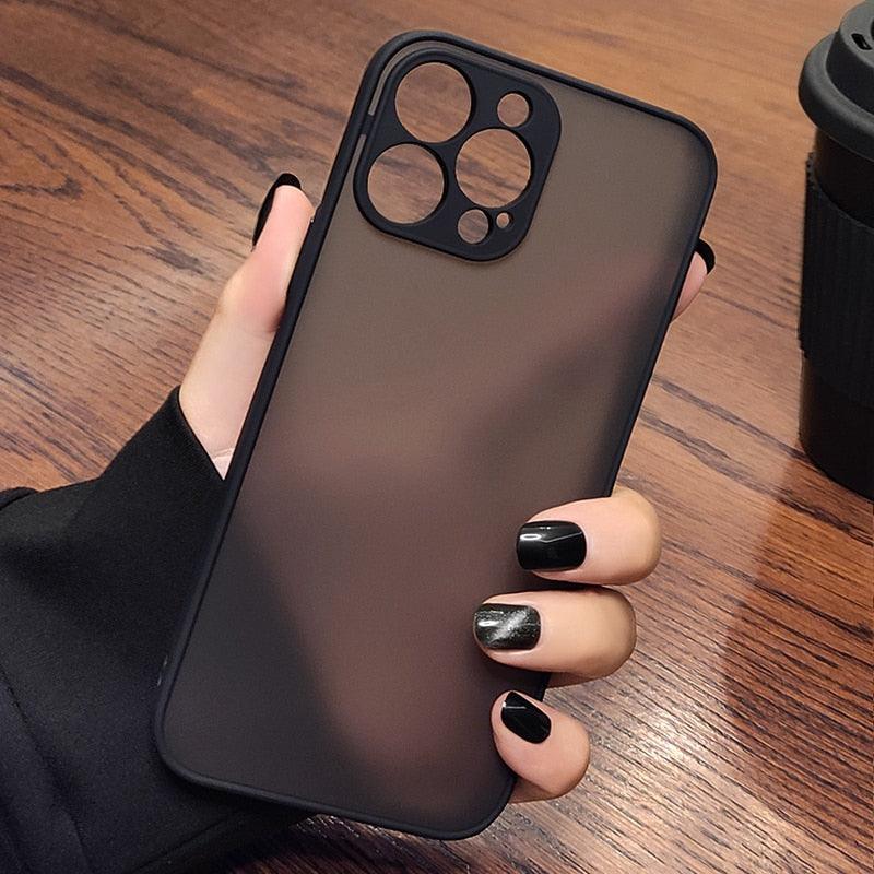 Luxury Shockproof Armor Phone Case For iPhone 11 12 13 14 Pro Max Silicone Clear Hard Cover Protective Hard Back Cover with Soft Edge Bumper Shockproof Anti-Drop Case For iPhone