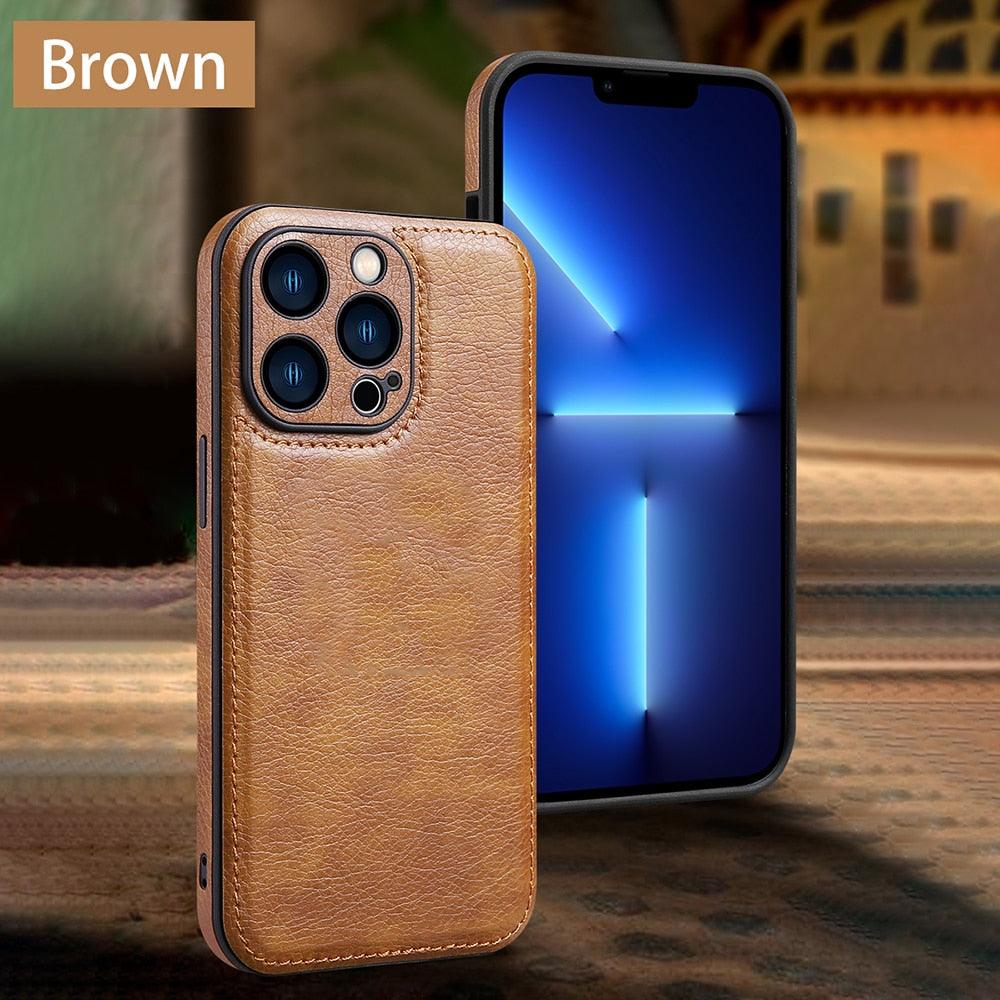 Luxury PU leather Phone Case For iPhone 14 13 Pro Max 12Pro 11Pro Max 13 12 Pro XS MAX XR X SE 7 8 plus Fashion Back Cover Leather Back Case for iPhone 14 Pro  Shockproof Cover for iPhone