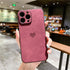 Cute Love Heart Leather Phone Case Soft Shockproof Case for Women Fashion Love Heart Leather Phone Case For iPhone 13 12 11 Pro Max X XR XS Max Camera Protection Soft Back Phone Cover For Couples