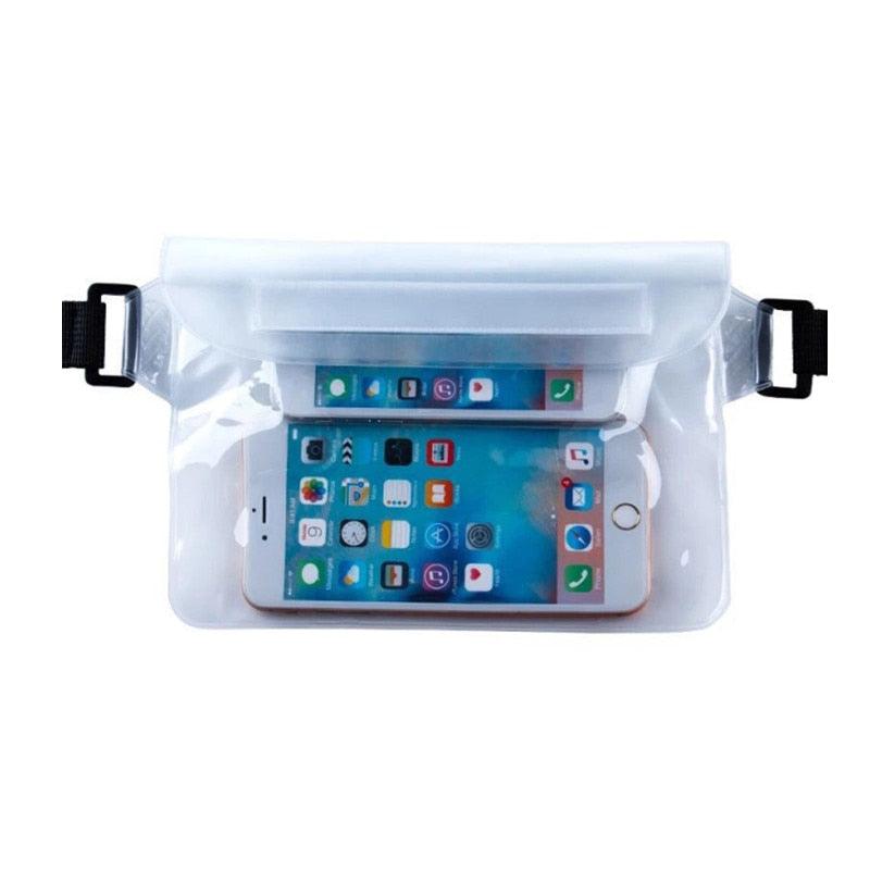 Waterproof Waist Bag Screen Touchable Phone Bag With Adjustable Belt 3 Layers High Waterproof Sealing Swimming Bag Large Size Transparent Underwater Protection Bag For iPhone Mobile Phone Pouch