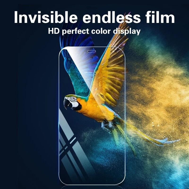 4Pcs Full Cover Protection Glass On the For iPhone 13 12 11 14 Pro Screen Protector For iPhone 6s 7 8 Plus 5s 14 XR XS MAX Glass Case-Friendly Transparent Tempered Glass Screen Protector