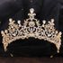 New Gold Color Crown Hair Accessories Luxury Crystal Tiara For Women Wedding Headdress Bridal Hair Jewelry Crystal Crown Pageant Bridal Wedding Hair Jewelry Accessories