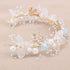 Pearl Flower Wreath Headband Girls Bridal Elegant Crowns Hair Headdress Bride Head Hoop Wedding Headbands Hair Jewelry Handmade Tiara Bridal Hair Bands Wedding Hair Accessories Gift Headpieces Hair Styling Accessories