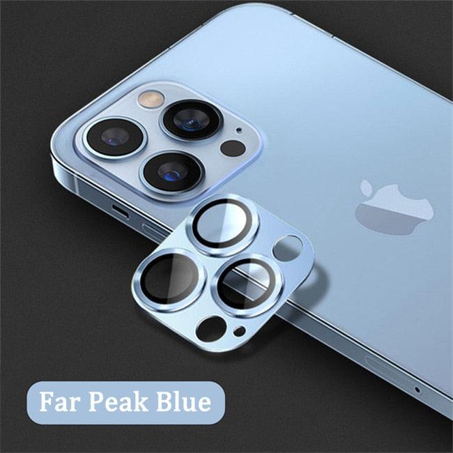 Camera Lens Metal Protector Glass For iPhone 14 13 Pro Max 13 Mini Back Lens Cap On iPhone 14 Plus Full Cover Protective Cases Metal Camera Cover with Tempered Glass Screen Protector