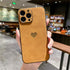 Cute Love Heart Leather Phone Case Soft Shockproof Case for Women Fashion Love Heart Leather Phone Case For iPhone 13 12 11 Pro Max X XR XS Max Camera Protection Soft Back Phone Cover For Couples