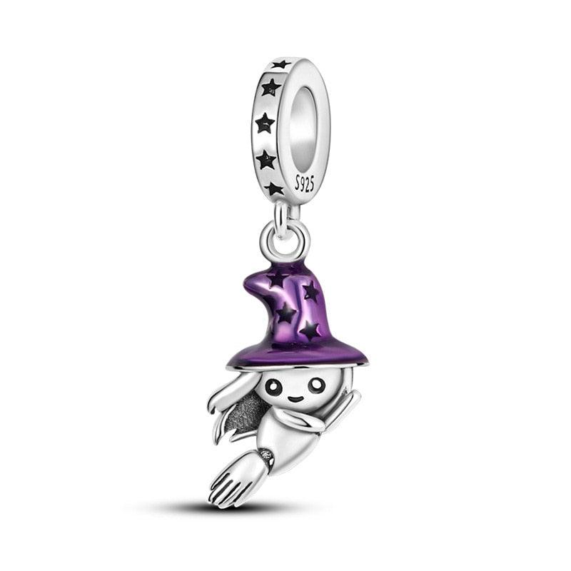 New 925 Sterling Silver Purple Bead Flower Dangle Charm Fit Bracelet And Necklace 925 Jewelry Gift Deep Purple Pansy Flower Charm 925 Sterling Silver Pendant Girl Jewelry Beads Gifts for Women