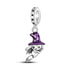 New 925 Sterling Silver Purple Bead Flower Dangle Charm Fit Bracelet And Necklace 925 Jewelry Gift Deep Purple Pansy Flower Charm 925 Sterling Silver Pendant Girl Jewelry Beads Gifts for Women