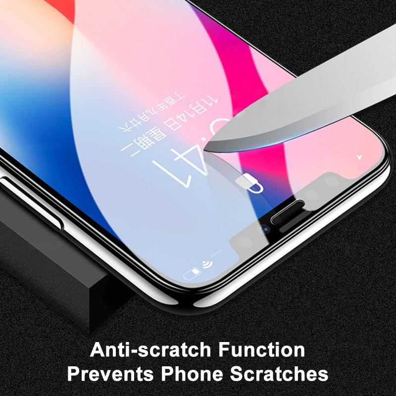 5D Curved 9H Tempered Glass For iPhone X XR XS 11 12 13 14 Pro Max 6 6S 7 8 Plus SE Mini Full Cover Screen Protector Film 9H Hardness Bubble Free Easy Installation Screen Protective Film