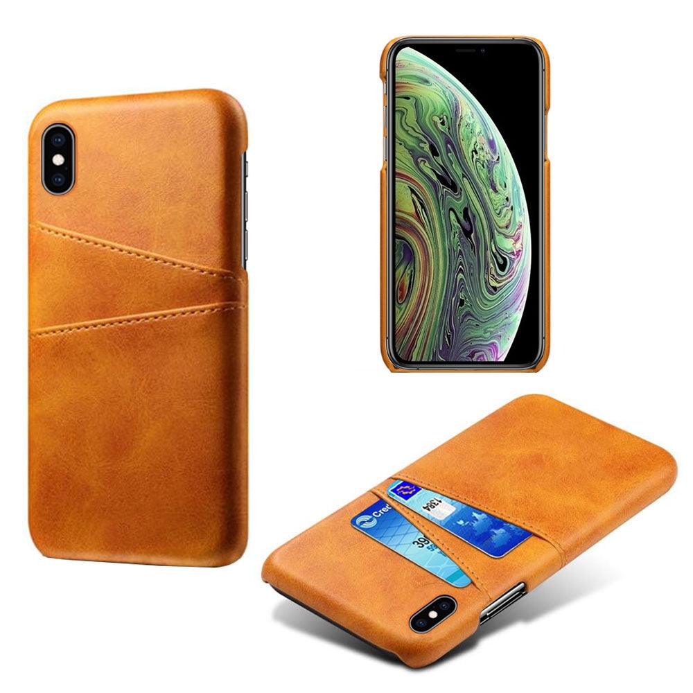 Men Leather Durable Shockproof Protective Cover For iPhone 14 Pro 13 Pro MAX Luxury Leather Card Holder Phone Case Stylish Leather Cover For iPhone 2 Credit Card Slots Holders Compatible for iPhone 13