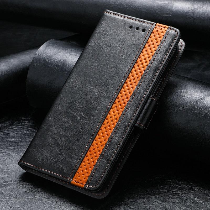 Luxury Leather Case For iPhone 13 11 12 14 Pro Max Mini Wallet Pocket Flip Case Cover Vintage Luxury Genuine Leather Fashion Business Classic Flip Case For Men