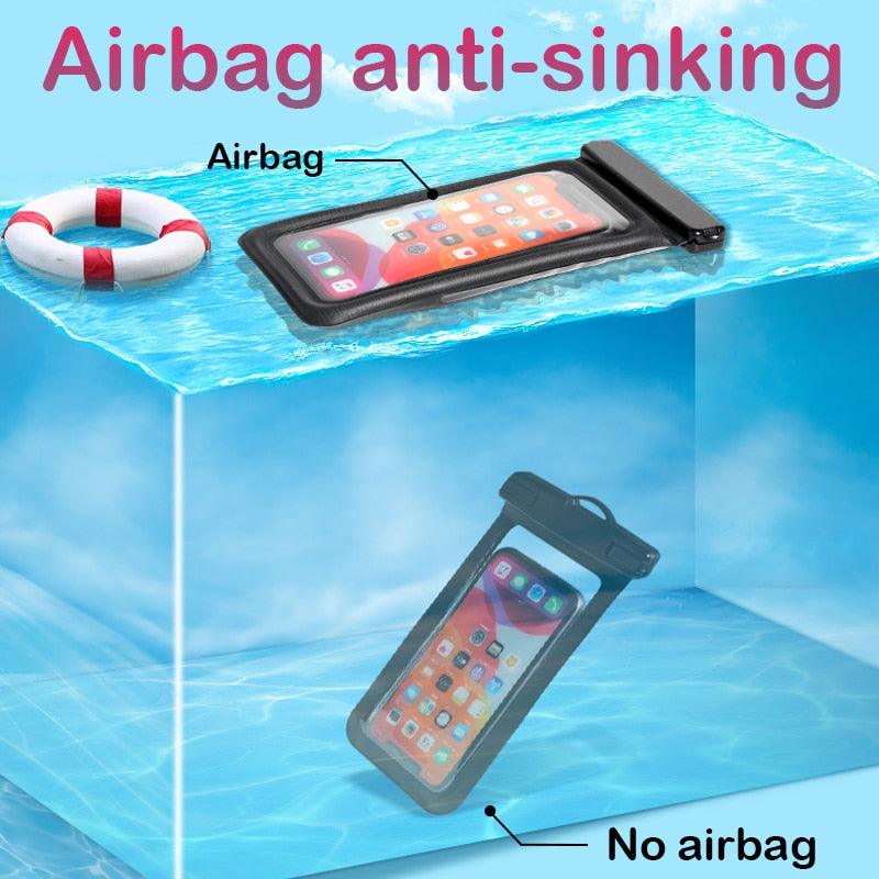 Universal Waterproof Phone Case Swim Bag For iPhone 11 13 Pro Max Water Sports Beach Pool Cover Universal Waterproof Phone Case  Waterproof Phone Pouch for iPhone