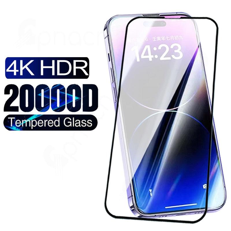 20000D Full Tempered Glass For iPhone 14 13 12 11 Pro Max mini Screen Protector iPhone X XR XS Max 7 8 Plus SE Glass Film 9H Hardness HD Screen Protector For iPhone