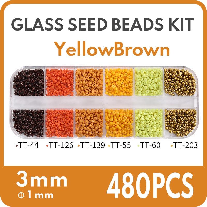 2mm /3mm Small Glass Seed Beads kit Colorful Mix Beads for Bracelets Jewelry Making Crafts Tiny Round Glass Beads Jewelry Kit