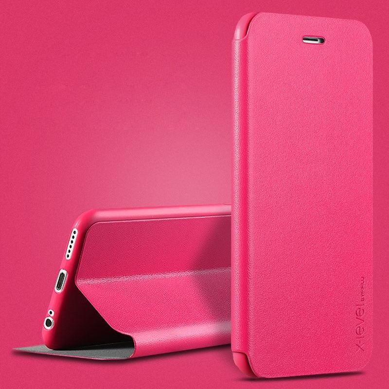 Ultra Thin Slim Case For iPhone 13 12 Case 6S 7 8 Plus X XR XS Max Flip Leather Cover For iPhone 12 11 Pro Max Case  Leather Extra Slim Phone Case With Stand Function