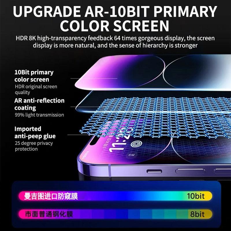 100D Full Cover Tempered Glass For iPhone 14 11 12 13 Pro Max XR X Screen Protector On iPhone 14 Pro Max Curved Protective Glass Screen Protector Tempered Glass Military Shatterproof & Longest Durable Screen Protector For iPhone