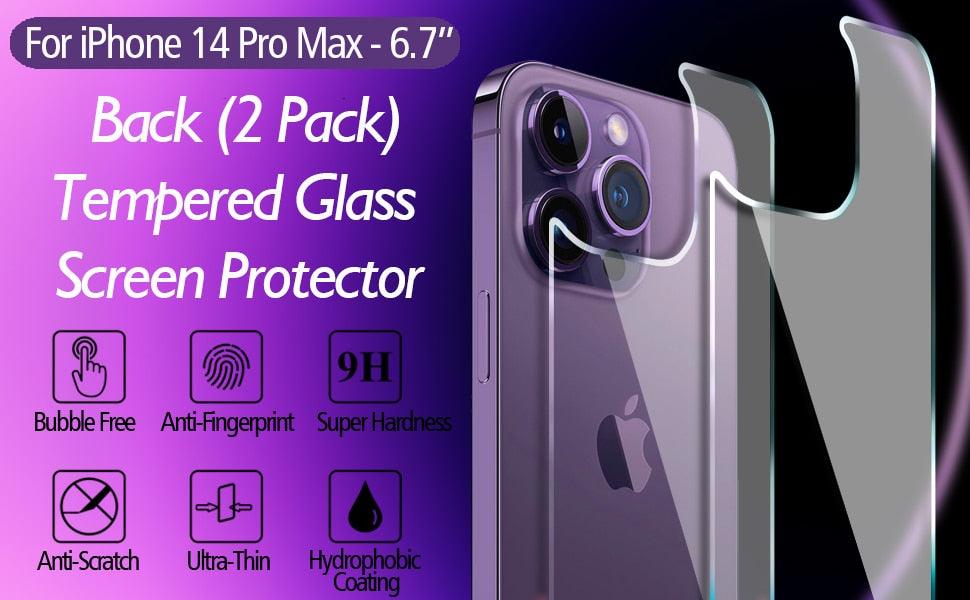 HD Clear Scratch Resistant Anti-Fingerprint Tempered Glass Film Full Screen Coverage Protector For Iphone 14 Pro Max Front Back Screen Protector HD Clarity Anti-Fingerprint Scratch Tempered Glass For Iphone 13