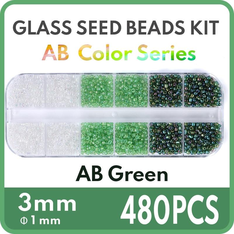 2mm /3mm Small Glass Seed Beads kit Colorful Mix Beads for Bracelets Jewelry Making Crafts Tiny Round Glass Beads Jewelry Kit