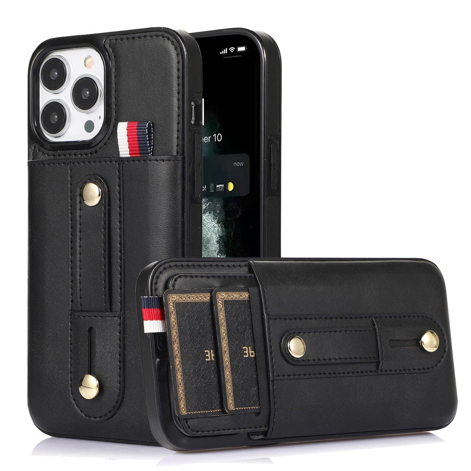 Luxury Leather Phone Case For iPhone 14 13 12 Mini 11 Pro X XS Max XR Business Elegant Men Wallet Card Slot Cover Wallet Case With Card Holder PU Leather iPhone Case