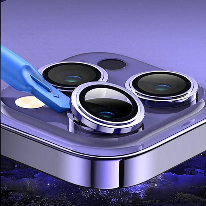 9H Tempered Glass Camera Cover Screen Protector Metal Ring Decoration Accessories For iPhone 14 13 Pro Max Metal Camera Lens Ring Glass Camera Lens Protectors for iPhone 14 13mini 13pro 14plus 14pro Camera Film