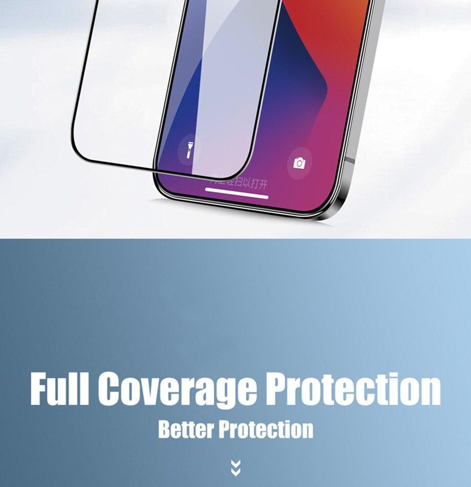 9D Full Cover Glass Screen Protector for IPhone 11 Pro Max 14 12 X s XS XR Tempered Glass on IPhone 13 Mini 7 8 6S Plus SE Film  Tempered Glass Screen Protector Compatible for iPhone