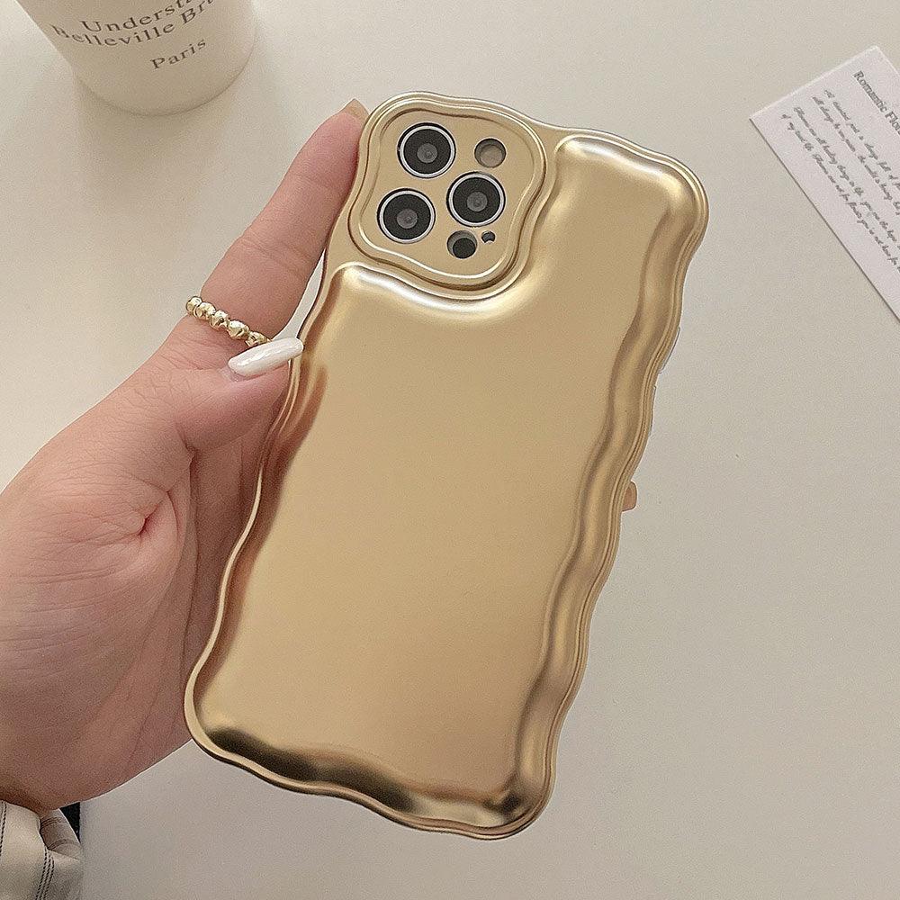 Women Luxury Gold Color Shockproof Phone Case for iPhone 14 13 12 11 Pro Max X Xs Max XR Shock-Absorbing Elegant Shiny Case for iPhone Strong iphone Back Cover