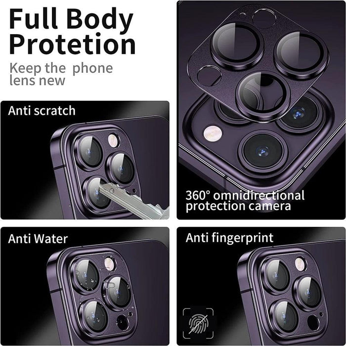 Camera Lens Metal Protector Glass For iPhone 14 13 Pro Max 13 Mini Back Lens Cap On iPhone 14 Plus Full Cover Protective Cases Metal Camera Cover with Tempered Glass Screen Protector