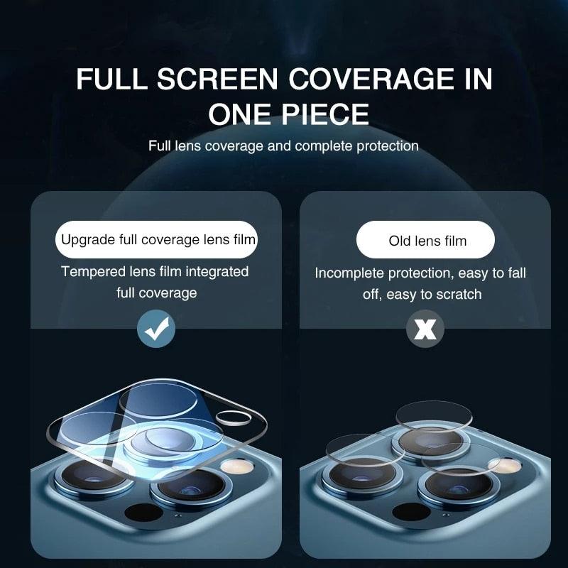 Full Cover HD Back Camera Glass Protectors for iPhone 13 12 Pro Max 13Mini Lens Protective Glass Film on IPhone 11 14 PRO MAX XS  Ultra Thin Tempered Glass Camera Lens Screen Protector