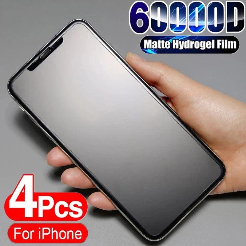 4pcs Matte Film For Iphone 11 12 13 Pro Max Mini Frosted Screen Protectors For Iphone X Xr Xs Max 6 6s 7 8 Plus Se Anti Glare Matte Finish Anti-fingerprint Film