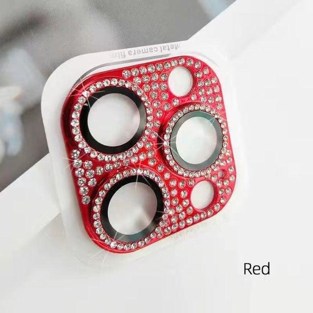 Camera Protector For iPhone 14Pro 14 13 12 Pro 11 Max Bling Glitter Diamond Metal Lens Glass Film 13Pro 14Plus 14 14ProMax Ring Shiny Diamond Metal Cover Glass Lens Protector Accessories