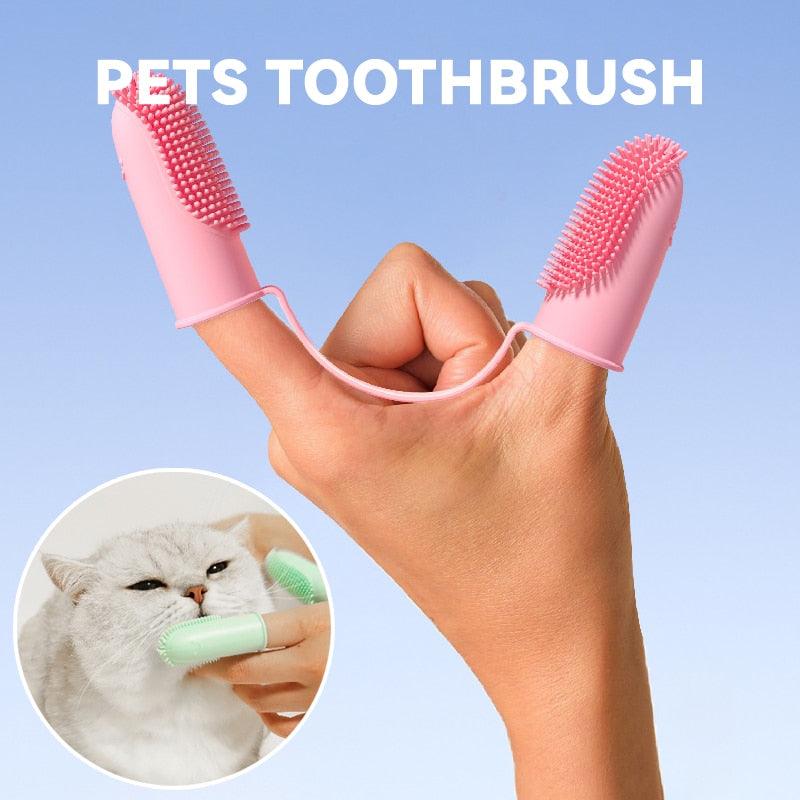 Dog Super Soft Pet Finger Toothbrush Teeth Cleaning Bad Breath Care Nontoxic Silicone Tooth Brush Tool Dog Cat Cleaning Supplies Finger Dog Toothbrush Silicone Finger Brush for Dogs Cats Teeth Cleaning