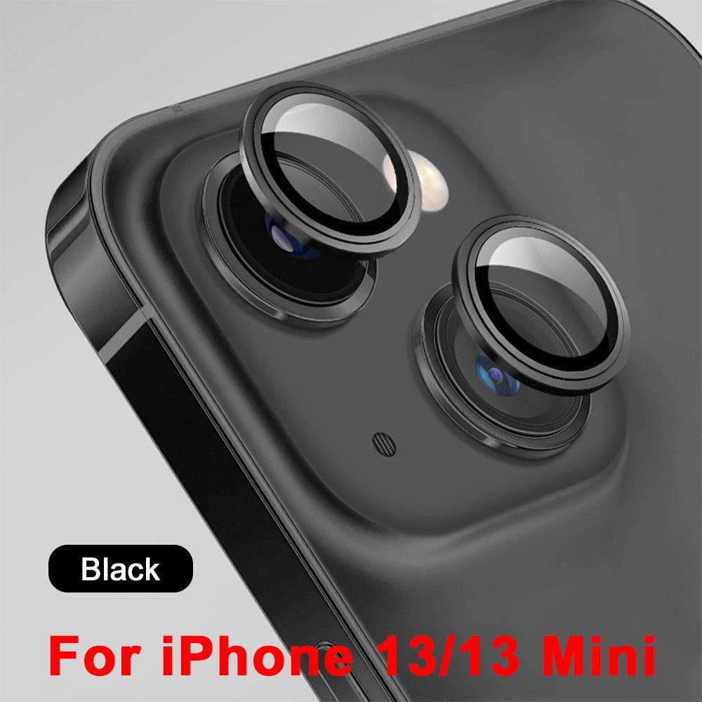 3D  Protective Glass Camera Protector Cover For iPhone 13 Pro Max i Phone 13Pro 13 Mini Rear Lens Metal Ring Protect Camera Lens Case Individual Metal Scratch Resistant HD Clear Case Tempered Glass Camera Case