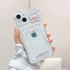 Transparent Cute Heart Pattern Phone Cases For iPhone 13 14 Pro Max Simple Luxurious Love Gradient Silicon Wallet Cover Card Holder Shockproof Bumper Protective Cover