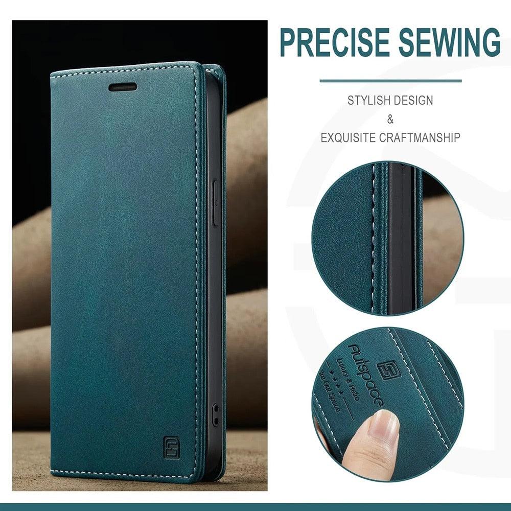 Vintage Wallet Case Card Holder Kickstand Built-in Magnetic Flip Leather Case for iPhone  Leather Cases for iPhone 14 13 12 11 Pro Max Mini XR XS Max 8 7 6s Plus Wallet Flip Cover