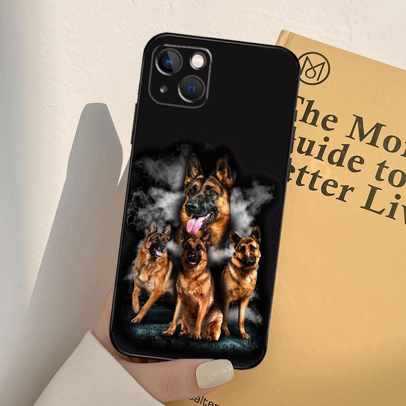 Cartoon German Shepherd Phone Case MAsk  Dog Case For iPhone 13 12 Mini 11 14 Pro Max 6S 8 7 Plus SE 2022 2020 X XS Max XR Back Cover Poodle Dog Phone Case Compatible with iphone