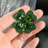 Modern Green Women Brooch Red Four Leaf Clover Crystal Rhinestones Brooches Women Luxury Brooch Pin Leaf Brooch Elegant Party Jewelry For Your Wife