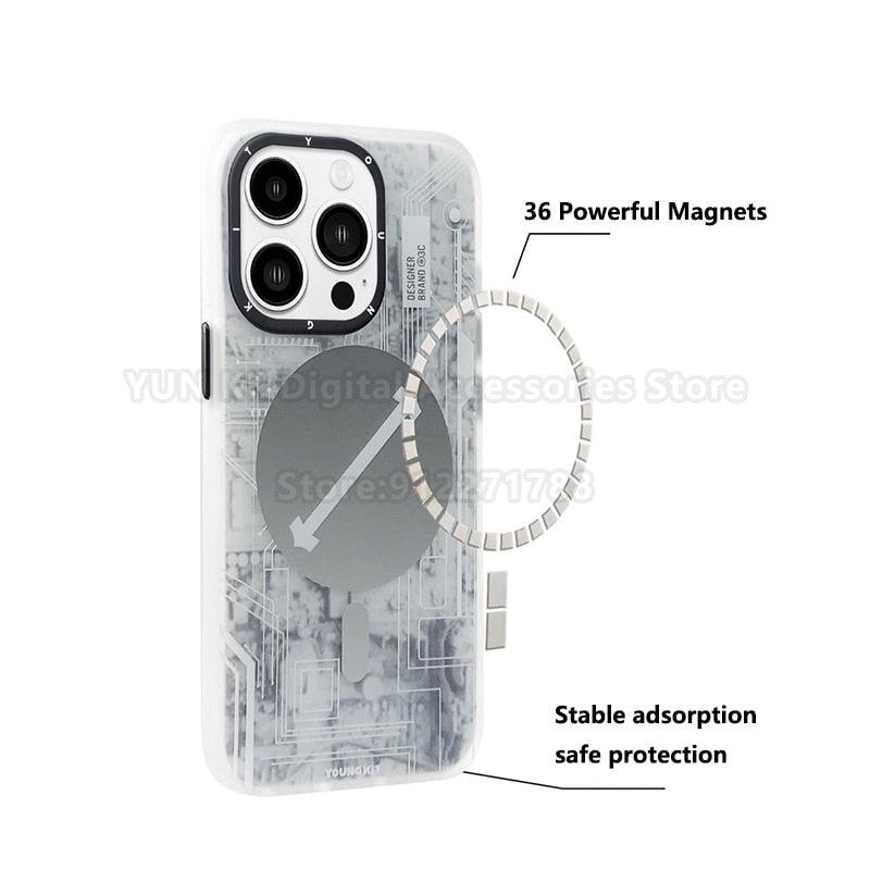 Cover Iphone 13 14 Pro Max Case Trend Magnetic Wireless Charging Cell Phone Iphone Anti-drop Case Smartphone  Magnetic Case Designed For Iphone